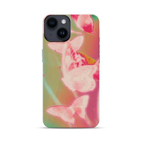 Pink Butterflies Dreamy Colorful Background iPhone 14 Impact Case