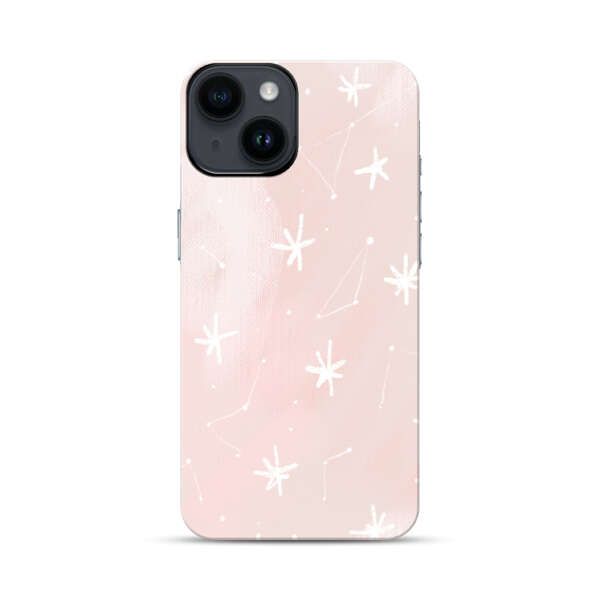 Pink Stars and Constellation Pattern iPhone 14 Impact Case
