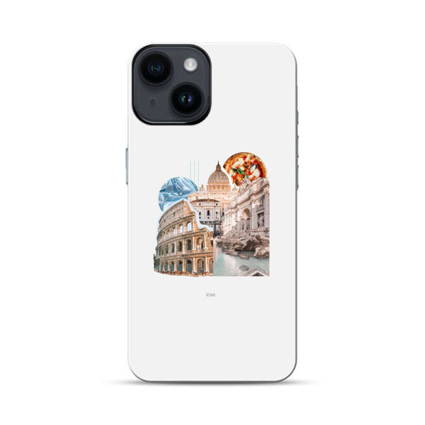 Rome Landmarks with Pizza iPhone 14 Impact Case