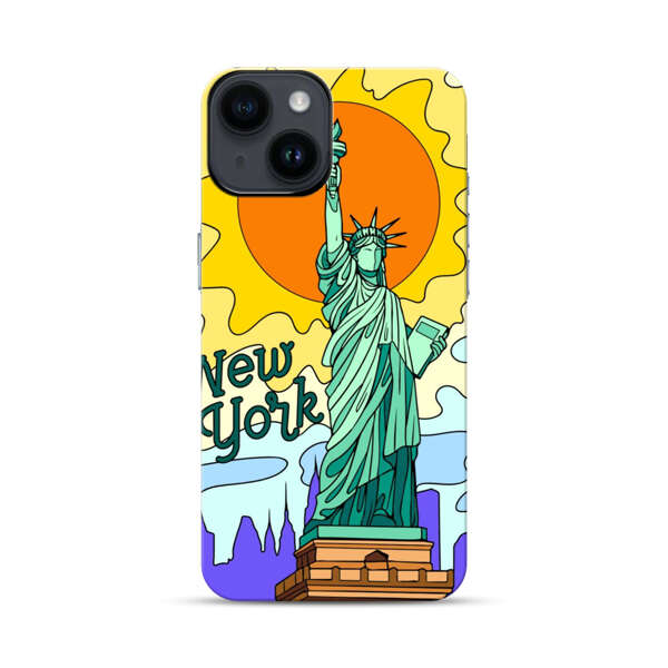 Statue of Liberty New York Artistic Sun iPhone 14 Impact Case