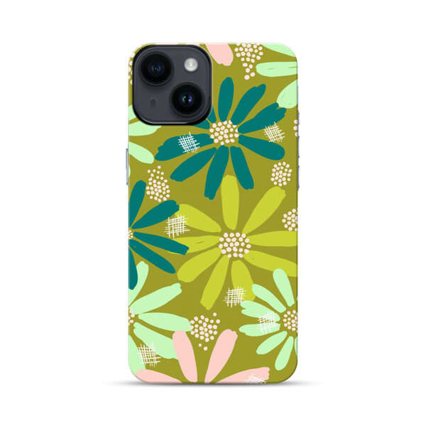 Vibrant Floral Daisy Pattern iPhone 14 Impact Case
