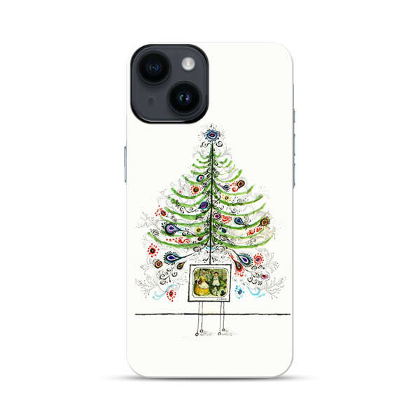 Whimsical Christmas Tree Artistic Design iPhone 14 Impact Case