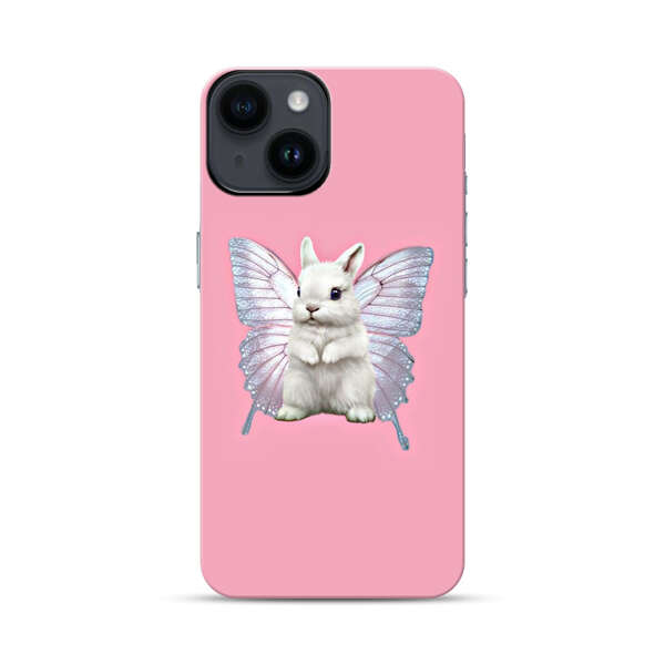 White Bunny with Butterfly Wings iPhone 14 Impact Case