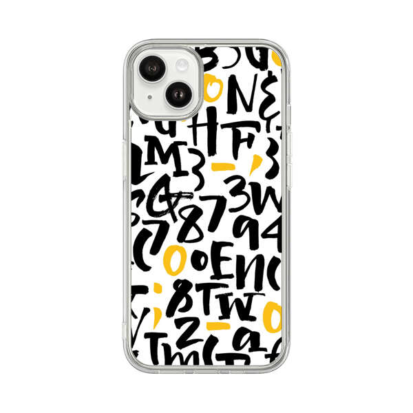 Abstract Typography Letter Number Pattern iPhone 14 Plus Case