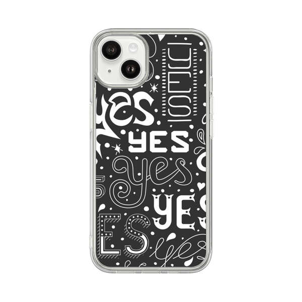 Bold Playful Typography Yes Pattern iPhone 14 Plus Case