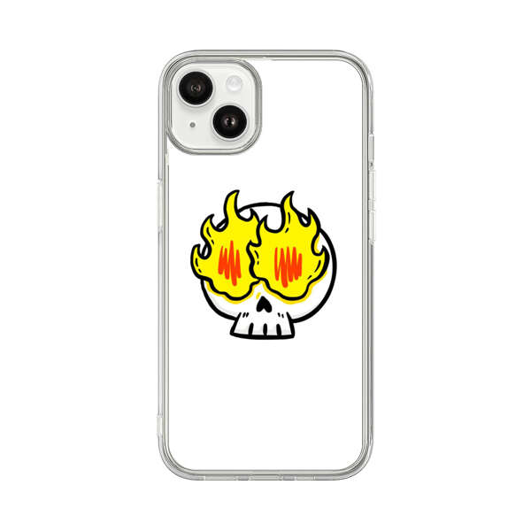 Cartoon Skull with Flames iPhone 14 Plus Case