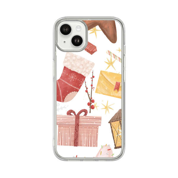 Christmas Festive Pattern with Gingerbread and Gifts iPhone 14 Plus Case