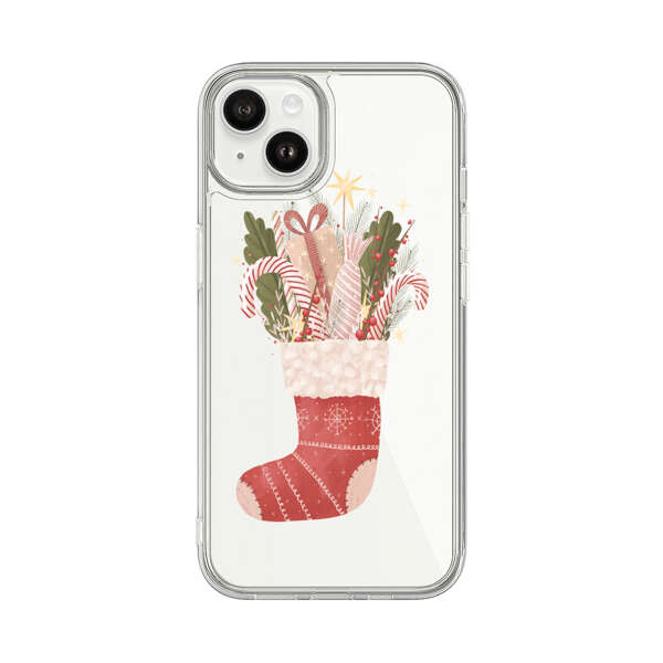 Christmas Stocking with Gifts and Candy Canes iPhone 14 Plus Case