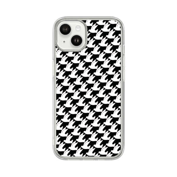 Classic Black and White Houndstooth Pattern iPhone 14 Plus Case