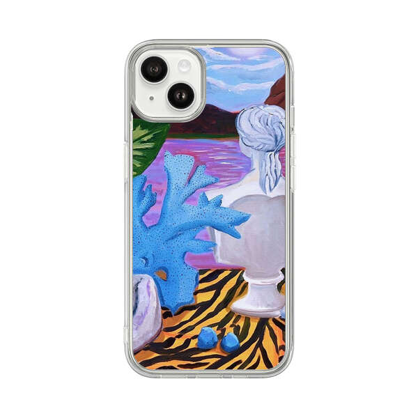 Classical Statues and Tropical Plants by the Ocean iPhone 14 Plus Case