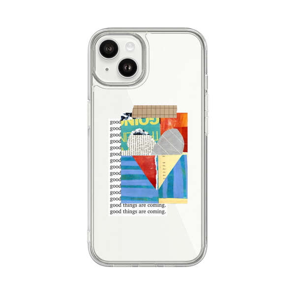 Colorful Abstract Collage with Geometric Shapes iPhone 14 Plus Case