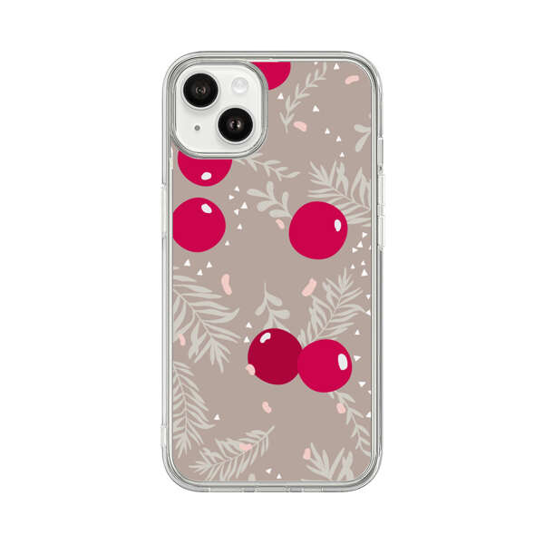 Cranberries and pine branches holiday pattern iPhone 14 Plus Case