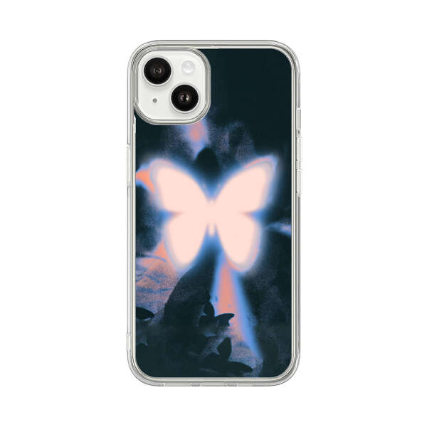 Glowing White Butterfly iPhone 14 Plus Case