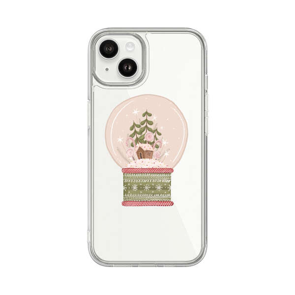 Holiday Snow Globe with Gingerbread House iPhone 14 Plus Case