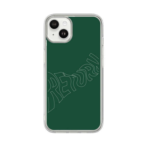 Minimalist Green Wavy Return Text iPhone 14 Plus Case