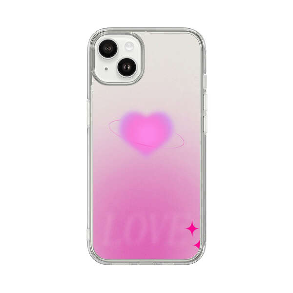 Pink Glowing Heart Love Sparkle iPhone 14 Plus Case