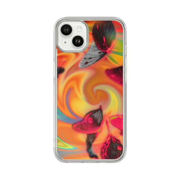 Psychedelic Butterflies Swirl iPhone 14 Plus Case