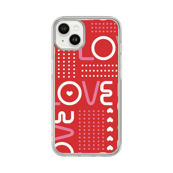 Red Love Typography Pattern iPhone 14 Plus Case