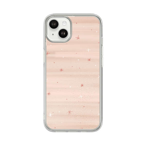 Soft Pink Background with Delicate Stars iPhone 14 Plus Case