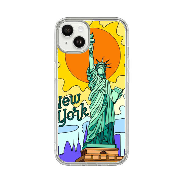 Statue of Liberty New York Artistic Sun iPhone 14 Plus Case