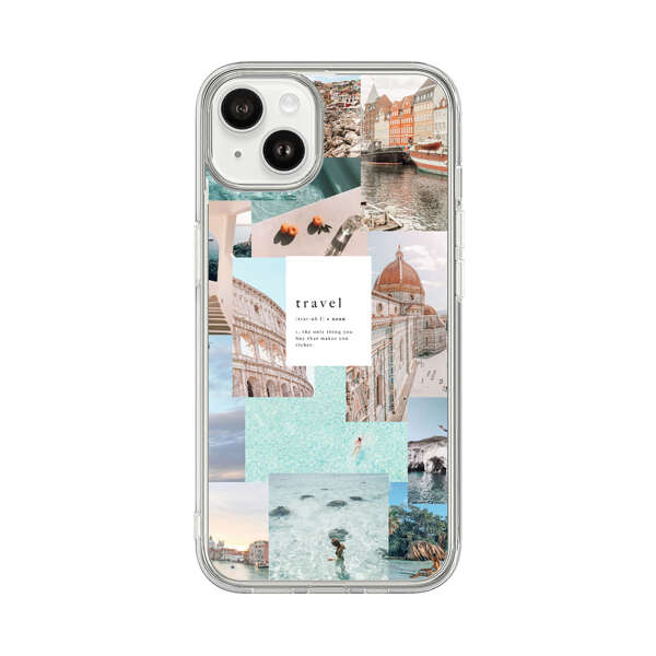 Travel Scenic Collage with Landmarks and Coastline iPhone 14 Plus Case