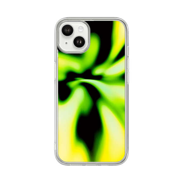 Vibrant Abstract Green and Yellow Swirl iPhone 14 Plus Case