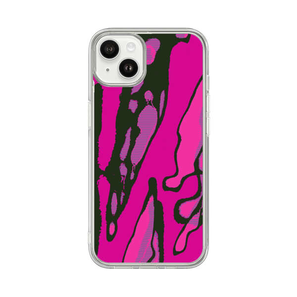 Vibrant Abstract Magenta Black Pattern iPhone 14 Plus Case