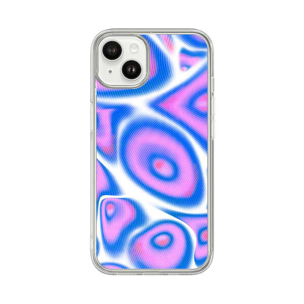 Vibrant Abstract Pink and Blue Swirl Pattern iPhone 14 Plus Case
