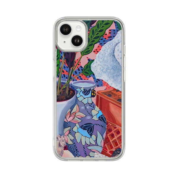 Vibrant Still Life with Plants and Vase iPhone 14 Plus Case