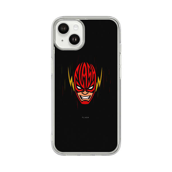 Vibrant Superhero Face with Lightning Bolts iPhone 14 Plus Case