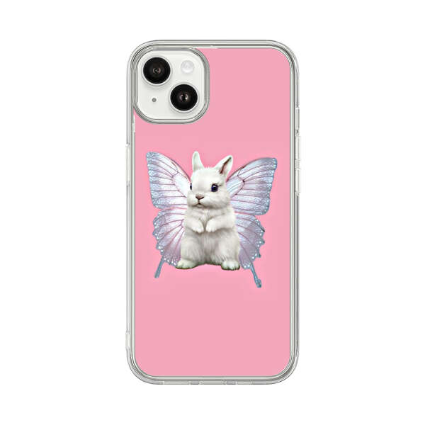 White Bunny with Butterfly Wings iPhone 14 Plus Case