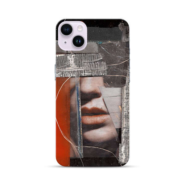 Abstract Collage Close Up Face iPhone 14 Plus Hard Case