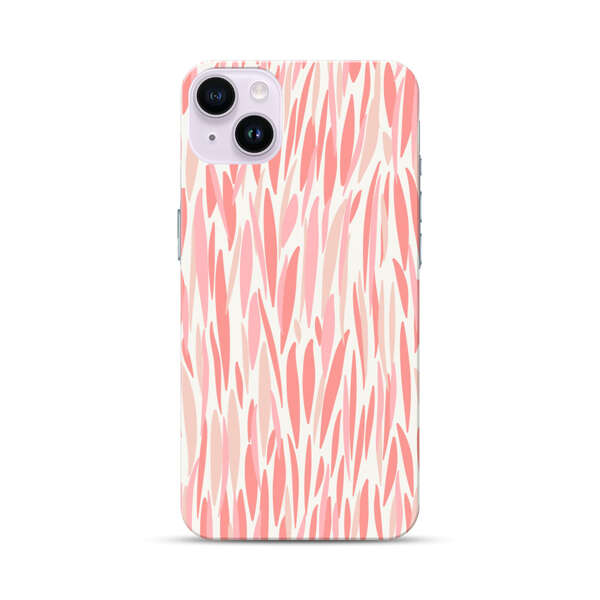 Abstract Coral Wavy Lines Pattern iPhone 14 Plus Hard Case