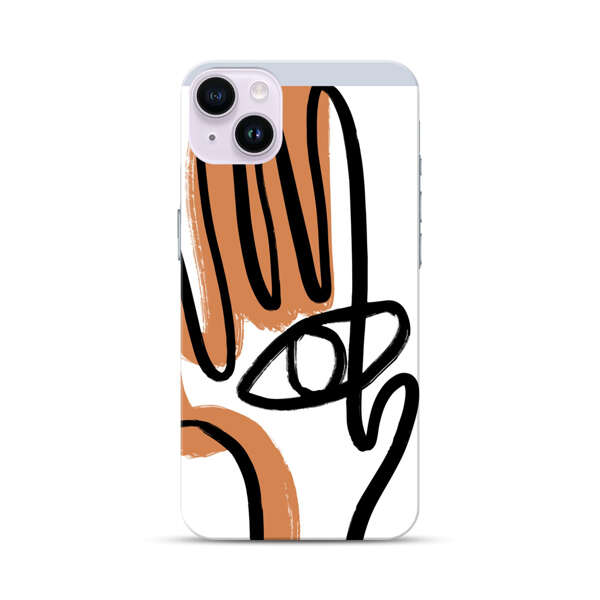 Abstract Minimalist Hand with Eye iPhone 14 Plus Hard Case
