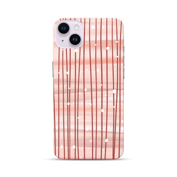Abstract Vertical Lines Pink Pattern iPhone 14 Plus Hard Case