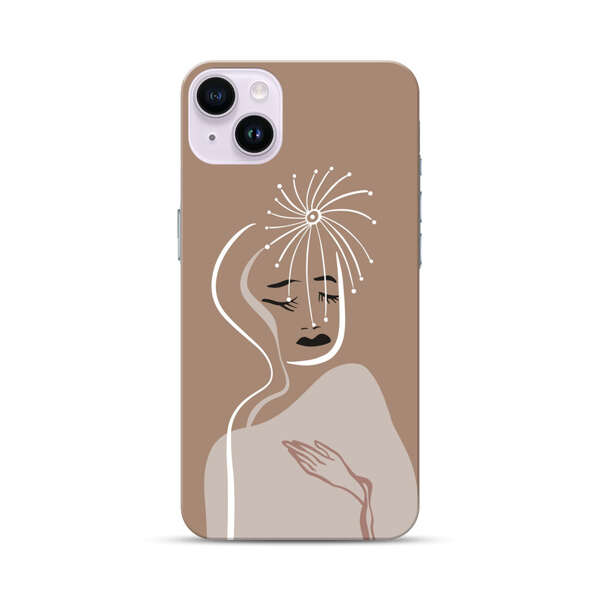 Artistic Abstract Portrait with Serene Face iPhone 14 Plus Hard Case