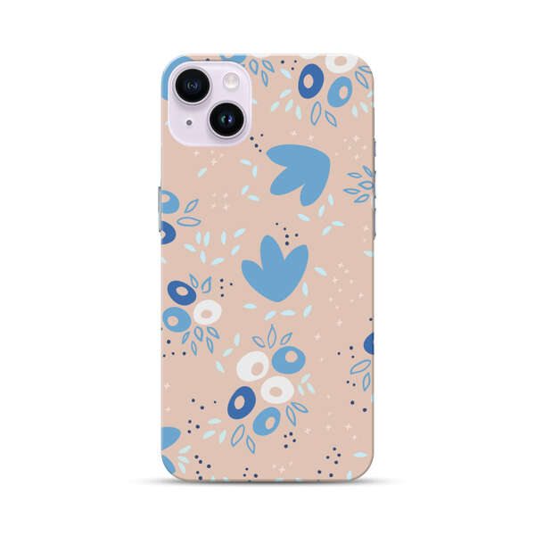 Blue Floral Pattern iPhone 14 Plus Hard Case