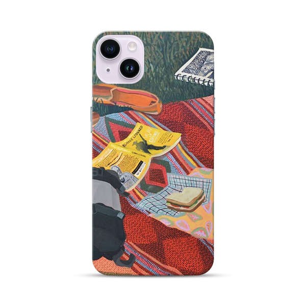 Charming Picnic Scene with Blanket and Food iPhone 14 Plus Hard Case
