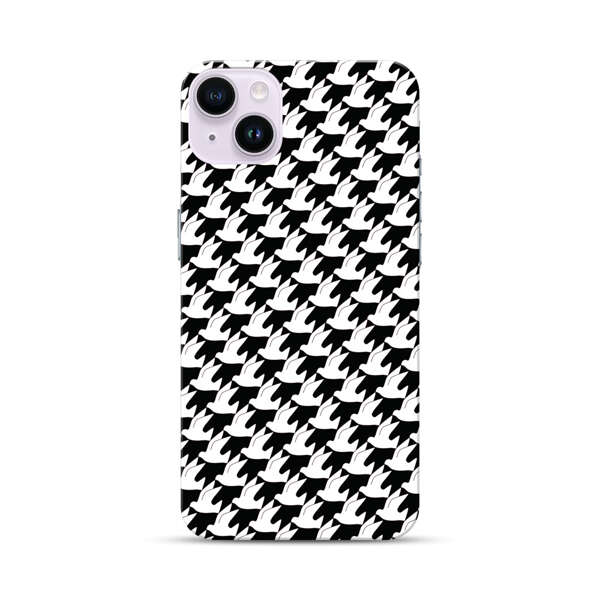 Classic Black and White Houndstooth Pattern iPhone 14 Plus Hard Case