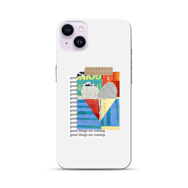 Colorful Abstract Collage with Geometric Shapes iPhone 14 Plus Hard Case