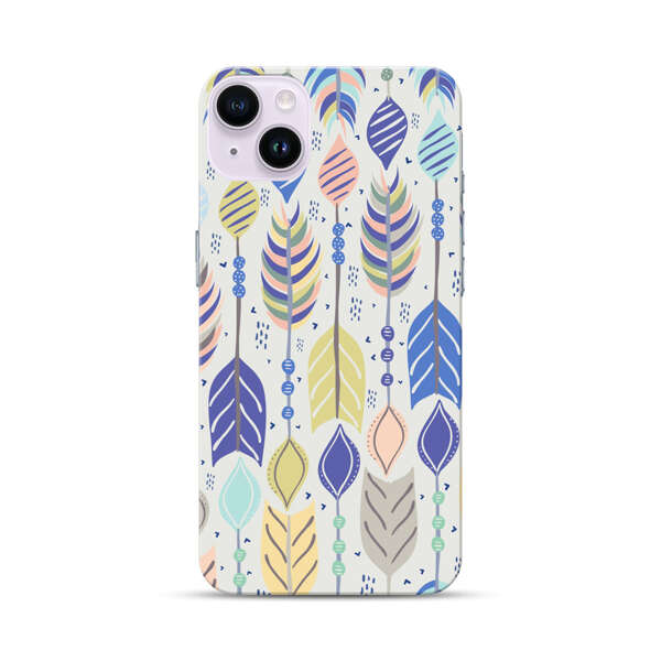 Colorful Feathers Pattern Pastel iPhone 14 Plus Hard Case