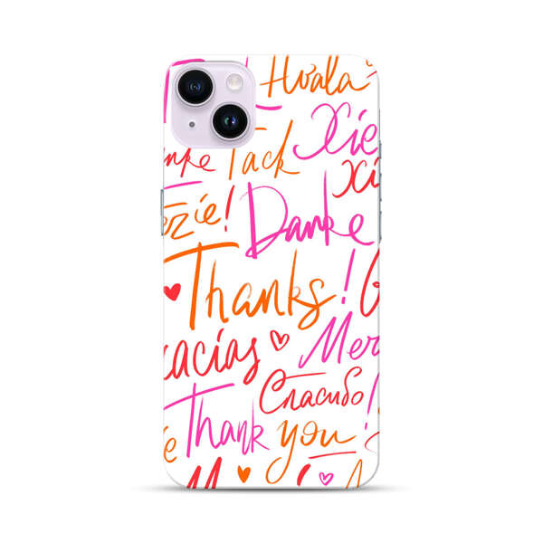 Colorful Thank You Multilingual Pattern iPhone 14 Plus Hard Case
