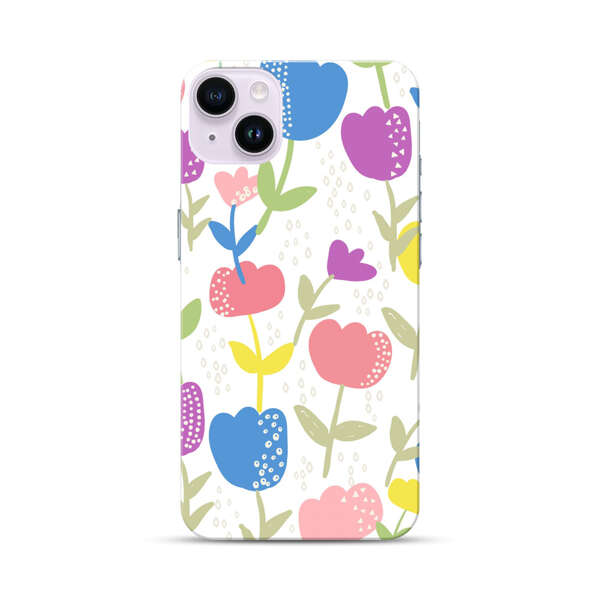 Colorful Tulip Floral Pattern iPhone 14 Plus Hard Case