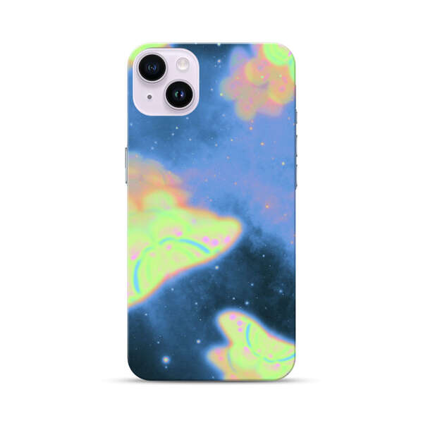 Dreamy Glowing Cosmic Butterflies iPhone 14 Plus Hard Case