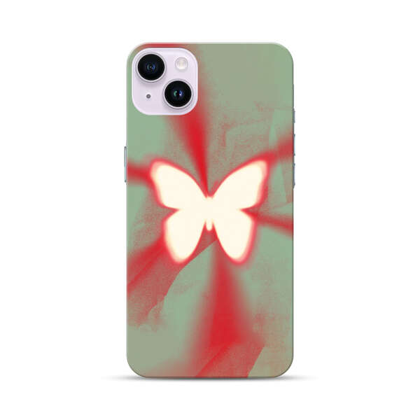 Glowing White Butterfly Abstract Radiant Design iPhone 14 Plus Hard Case