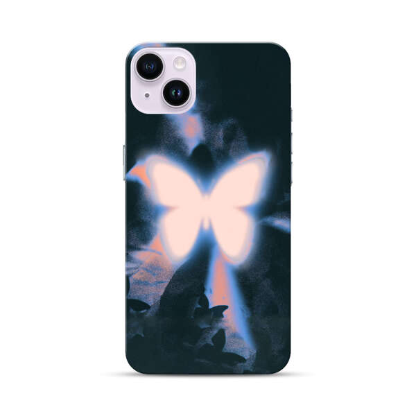 Glowing White Butterfly iPhone 14 Plus Hard Case