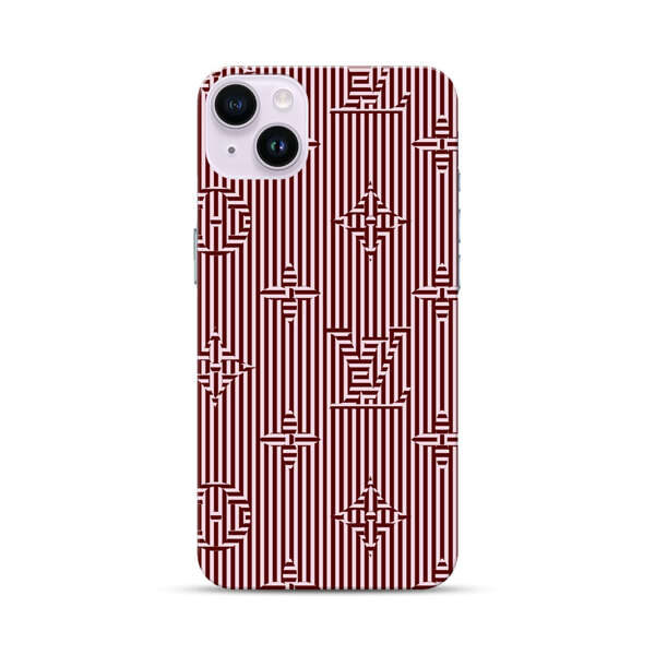 Intricate Geometric Striped Pattern iPhone 14 Plus Hard Case