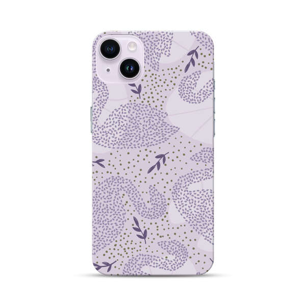 Lavender Swan Pattern iPhone 14 Plus Hard Case