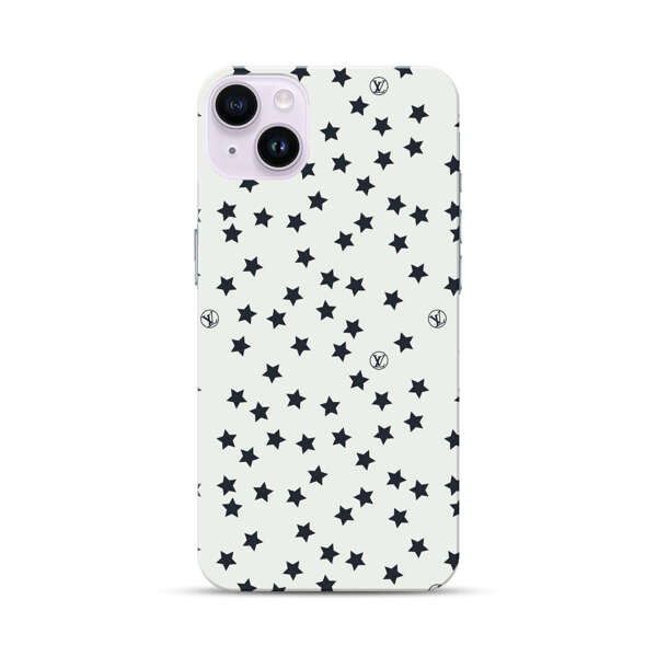 Minimalist Black Stars Pattern iPhone 14 Plus Hard Case
