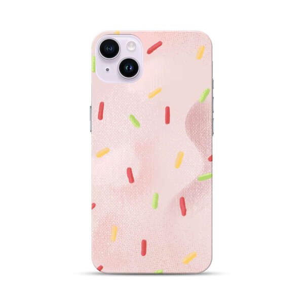 Pastel Pink Sprinkles Pattern iPhone 14 Plus Hard Case